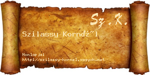 Szilassy Kornél névjegykártya