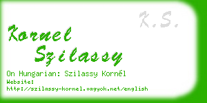 kornel szilassy business card