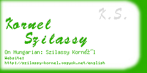 kornel szilassy business card